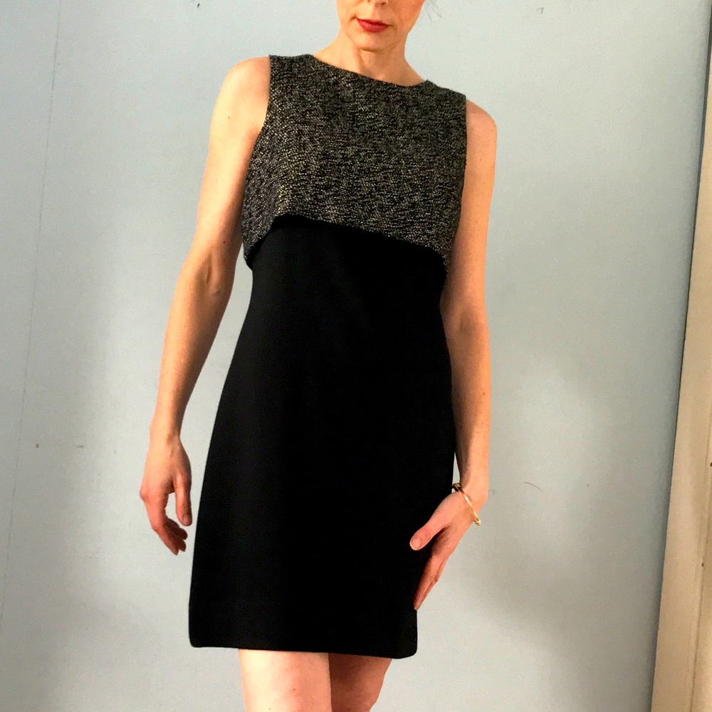 Alice and Trixie Gold shimmery silk thread black mini dress